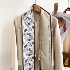 아뗄릭 여성용 실키 롱 방조스카프 + 큐빅 스카프링 B 세트 04940