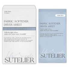 Soutlier 精華烘衣紙 織物柔軟劑 白亞麻香 正裝, 1個, 30入