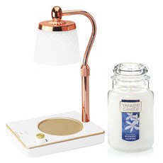 Yankee Candle 可調節亮度高度浪漫蠟燭暖燈 + 大罐蠟燭組, 白色(蠟燭暖燈), 午夜茉莉