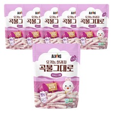 엘빈즈 유기농 쌀과자 곡물그대로, 자색고구마, 25g, 6개