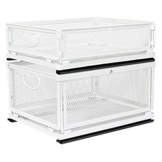 inbloom 廚房水槽下滑軌式下櫃收納架組, 白色, 1套