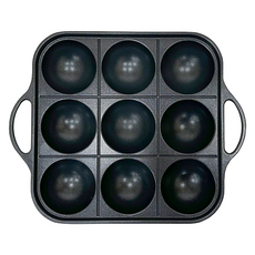 MommyStar 瓦斯爐用特大章魚燒烤盤 9孔, 25.8cm, 1個