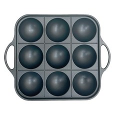 MommyStar IH電磁爐適用內外鈦塗層9孔大王章魚燒烤盤, 1個, 25cm