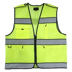 Shinmyung 3反光條信號員高級背心 螢光色 SM-2435, 1個