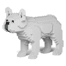 JEKCA 法國鬥牛犬小狗積木 S, 白色, 1個