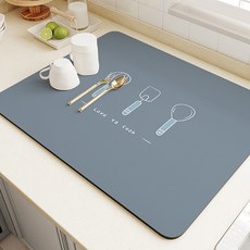 페이퍼먼츠 모던스윗 규조토 주방 식기 건조 매트 12572, 쿠킹블루