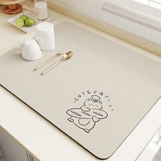 페이퍼먼츠 모던스윗 규조토 주방 식기 건조 매트 12572, 캣츠베이지