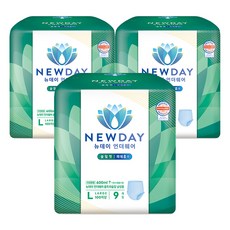 New Day男士內褲型超薄成人尿布, 大型, 3套, 9枚入