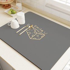 페이퍼먼츠 모던스윗 규조토 주방 식기 건조 매트 12572, 치즈그레이