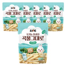 엘빈즈 유기농 쌀과자 곡물그대로, 브로콜리, 25g, 6개