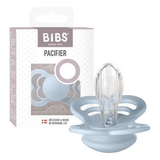 BIBS 슈프림 실리콘 쪽쪽이, 1단계(신생아 이상), 베이비블루, 1개