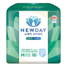 뉴데이 남성용 언더웨어 울트라슬림 성인기저귀, 중형, 10매입, 1세트