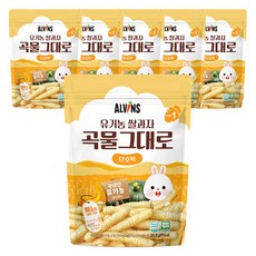 엘빈즈 유기농 쌀과자 곡물그대로, 단호박, 25g, 6개