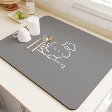 페이퍼먼츠 모던스윗 규조토 주방 식기 건조 매트 12572, 퍼피그레이