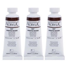 신한화구 전문가 아크릴컬러 튜브 반다이크 브라운 3p, 50ml, 1색