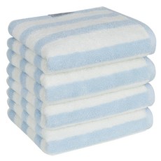 GUY LAROCHE 優質先染系列毛巾 200g 40支精梳棉, 4個, 藍色條紋