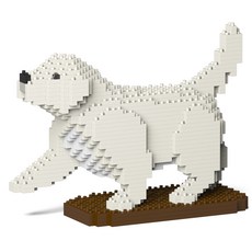 JEKCA 步行黃金獵犬狗狗積木 S, 象牙白