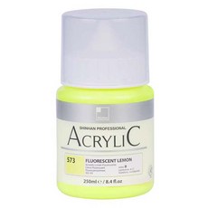 신한화구 전문가 아크릴컬러 보틀 트위스트 형광 레몬, 250ml, 1색