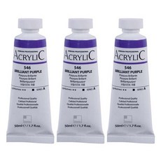 신한화구 전문가 아크릴컬러 튜브 브릴리언트 퍼플 3p, 50ml, 1색
