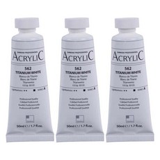 신한화구 전문가 아크릴컬러 튜브 티타늄 화이트 3p, 50ml, 1색