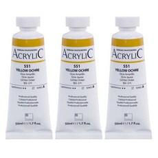 신한화구 전문가 아크릴컬러 튜브 옐로 오커 3p, 50ml, 1색
