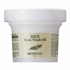 SKINFOOD 純米活膚精華洗淨面膜, 120g, 含大米提取物, 去除老廢角質, 適合敏感肌, 油性肌, 全膚質, 1罐, 1入