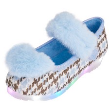 bimbobimba 愛心平底毛絨LED鞋