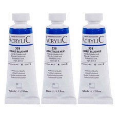 신한화구 전문가 아크릴컬러 튜브 코발트 블루 휴 3p, 50ml, 1색