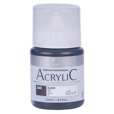 신한화구 전문가 아크릴컬러 보틀 트위스트 블랙, 250ml, 1색