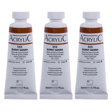 신한화구 전문가 아크릴컬러 튜브 번트 시에나 3p, 50ml, 1색