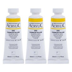 신한화구 전문가 아크릴컬러 튜브 카드뮴 옐로 3p, 50ml, 1색