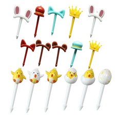 Cuteme 可愛角色扮演裝飾插籤 MP302 10入 + 小雞裝飾插籤 MP094 6入組合 B031, 1套