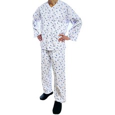 Medico 病患服 醫院住院服 棉混紡 藍菊花 藍色 套裝 M, 1套