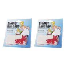 血跡繃帶, 2個, 白色 + 紅色