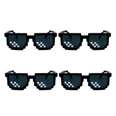 漫畫像素圓點高品質太陽眼鏡, 黑色