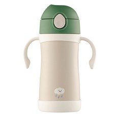 foogo Neutral系列大容量學飲杯 TKFE-350, 中性綠(雲朵), 350ml, 1個