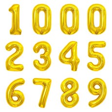 파티아일랜드 숫자 호일 풍선 12p 세트 40cm, 골드, 1세트