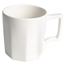 무아 국산 도자기 옥타곤 팔각 머그컵 400ml, 화이트, 1개