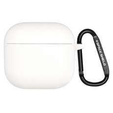 SPACE SHIELD AirPods 4 相容矽膠鑰匙圈保護殼, 單一商品, 白色