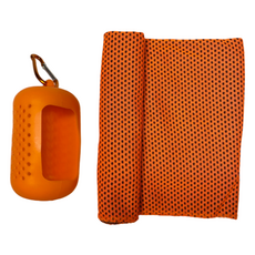 보니토리 쿨링 스포츠타올 30 x 80 cm + 원형 실리콘 커버 + 박스 세트, 오렌지색, 1세트