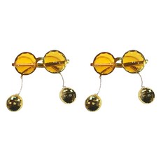 迪斯可鏡面球太陽眼鏡, 金色, 2個