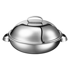 cookever Cook系列304不鏽鋼附蓋雙耳炒鍋+蒸盤組, 32cm, 1組