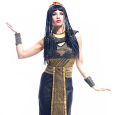 女性埃及豔後萬聖節服裝 W-0048, 1套, 黑色