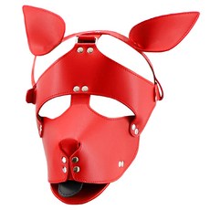 仿皮狼狗面具, 紅色, 1個
