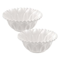 아메리칸로드 포인티 플라워 세라믹 요거트볼 RK2207, 화이트, 2개