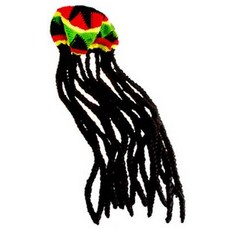 렛츠 레게 머리 모자, 블랙+그린+레드, 1개