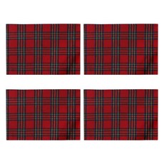 Modernat 聖誕格紋餐墊, 4個, 30 x 45 cm, 紅色