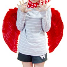 天使翅膀, 紅色, 1個