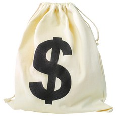 大型小偷錢袋道具, 白色, 1個