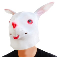 擬真兔子面具, 白色, 1個